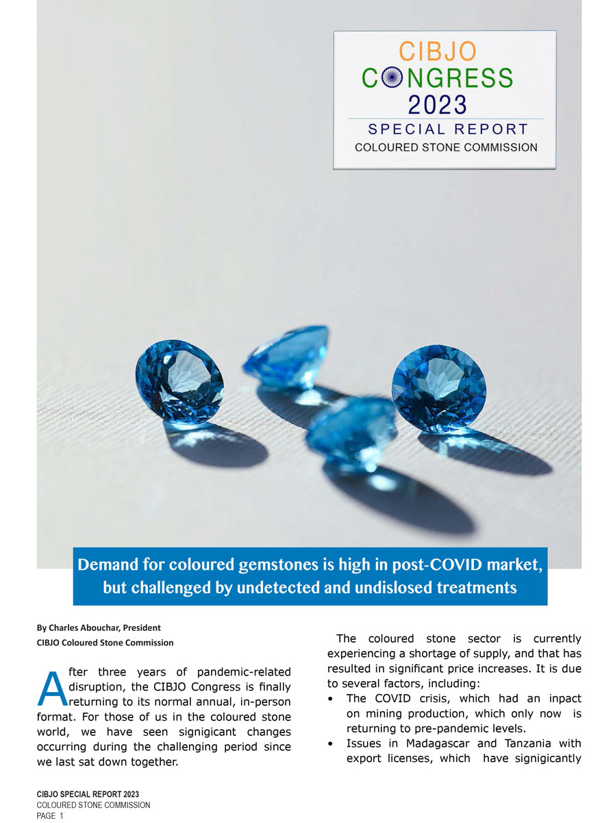 CIBJO Special Report 2023, Coloured Stone Commission.