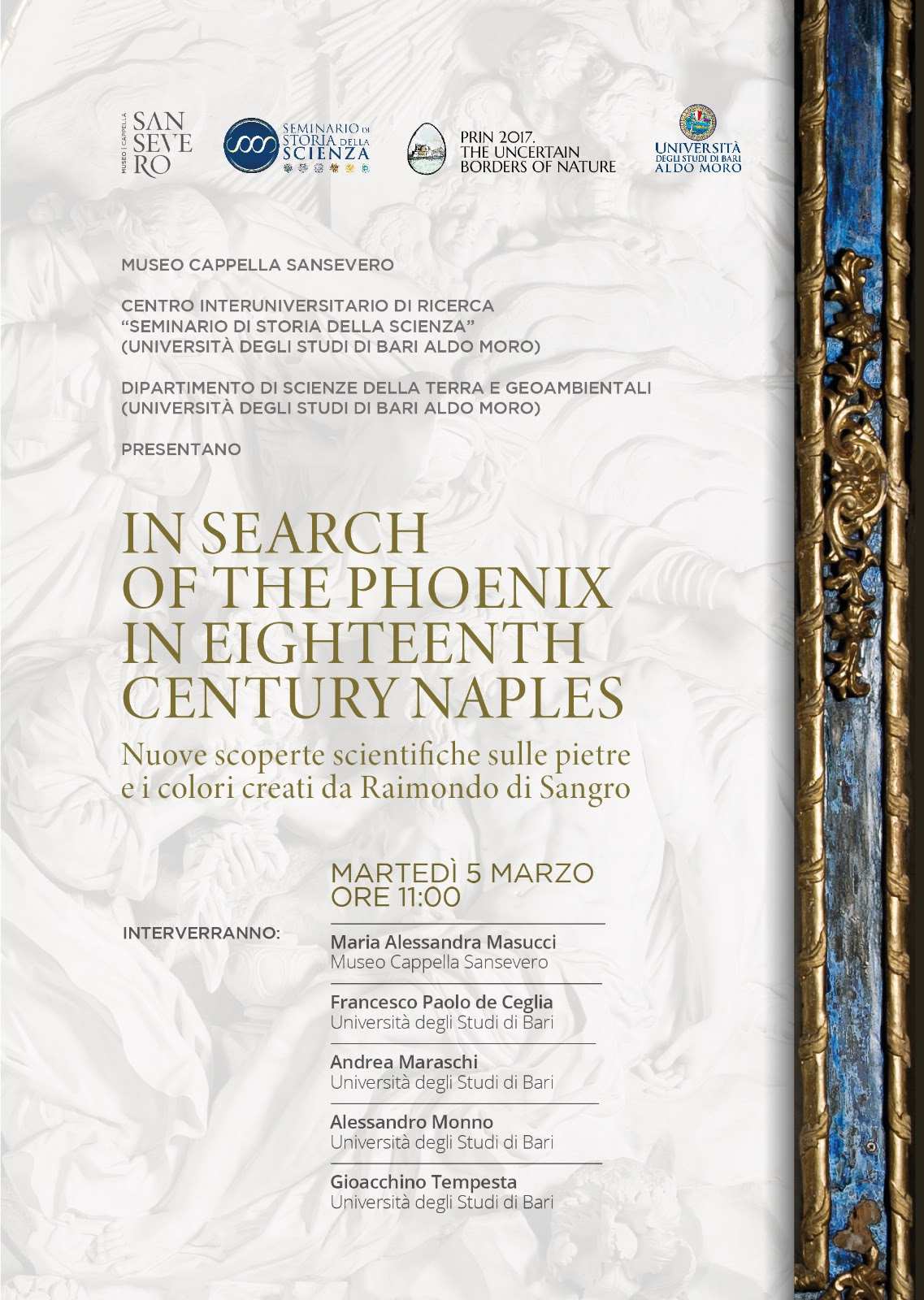 La locandina dell’evento al Museo Cappella Sansevero