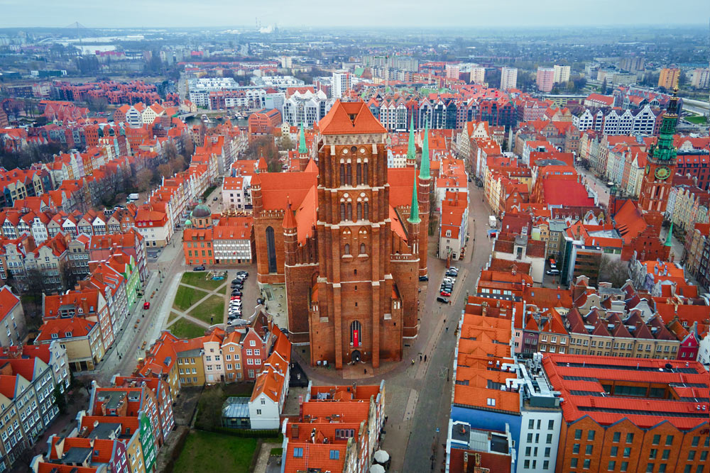  Danzica, Polonia, vista dall’alto. 