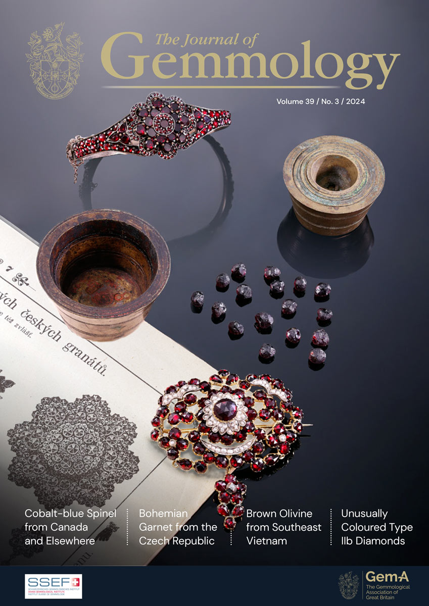 Copertina del numero 3, volume 39 (2024) del Journal of Gemmology