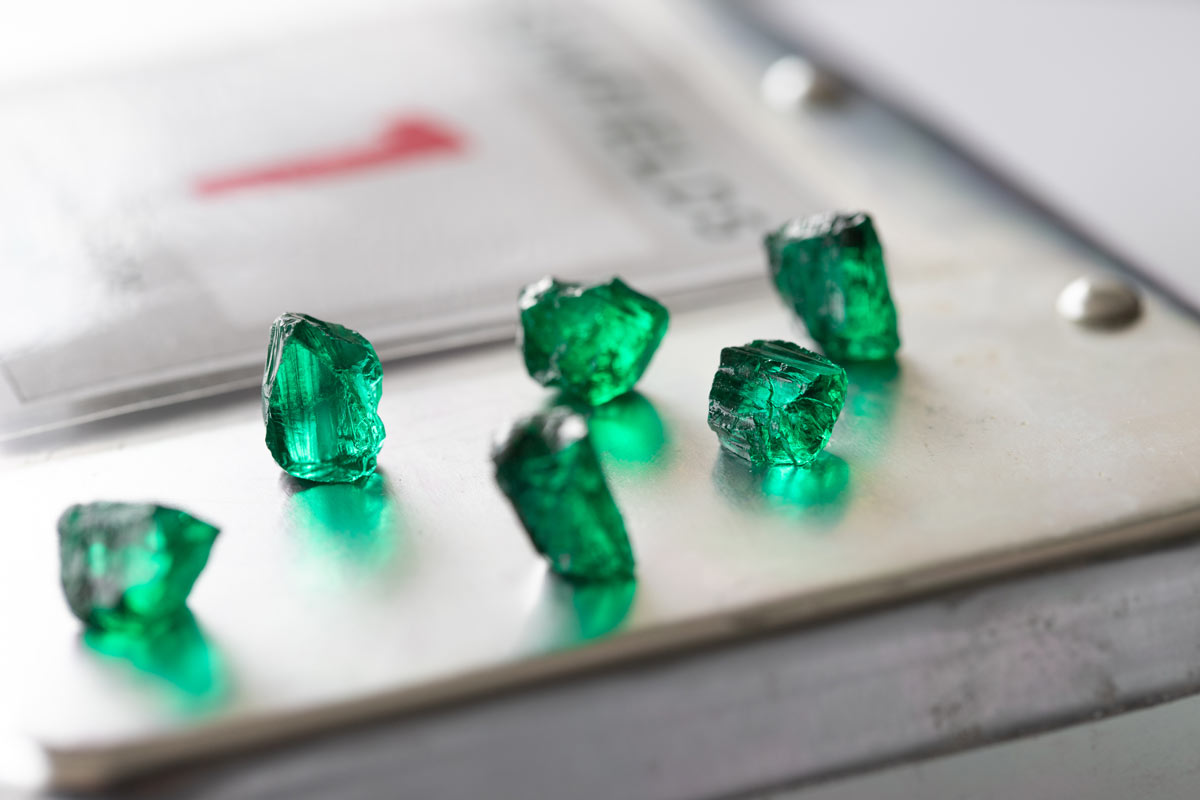 Lotto di smeraldi Gemfields provenienti da Kagem, Zambia