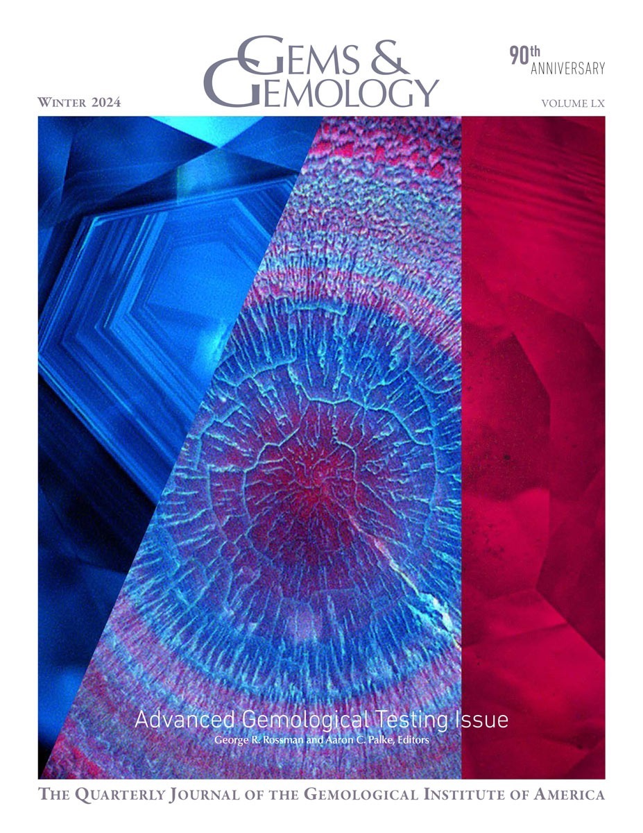 Copertina dell'edizione Winter 2024 di Gems & Gemology. 
